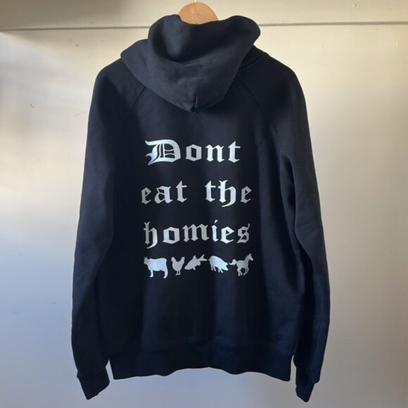 New Don't Eat The Homies DETH vegan streetwear relaxed cotton hoodie sweatshirt - Picture 8 of 15